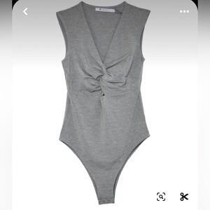 Alexander Wang T Gray Twist Front Bodysuit